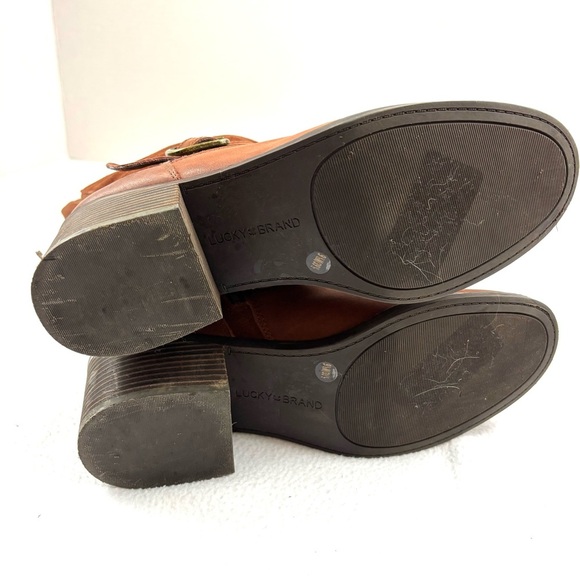 Lucky Brand Caramel Leather Kailan Knee-High Women's Riding Boots Size 9.5 - Picture 13 of 14